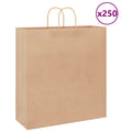 vidaXL Torby papierowe 250 szt. z uchwytami Brązowe 45x17x48 cm