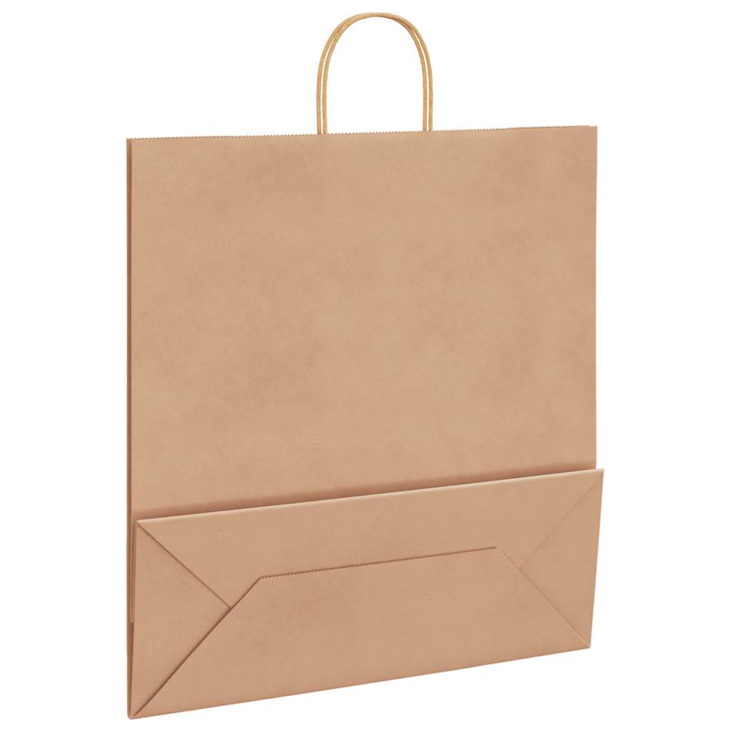 vidaXL Torby papierowe 250 szt. z uchwytami Brązowe 45x17x48 cm
