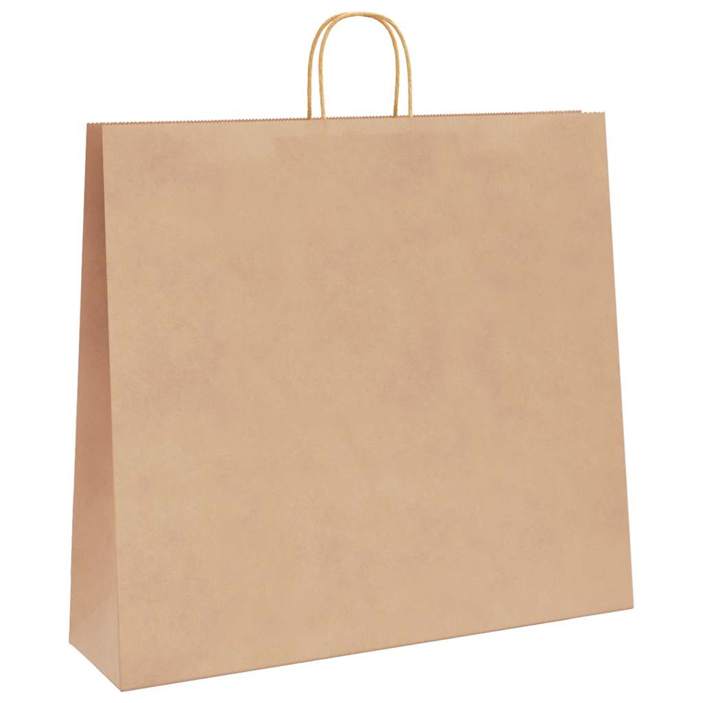 vidaXL Torby papierowe 250 szt. z uchwytami Brązowe 54x15x49 cm
