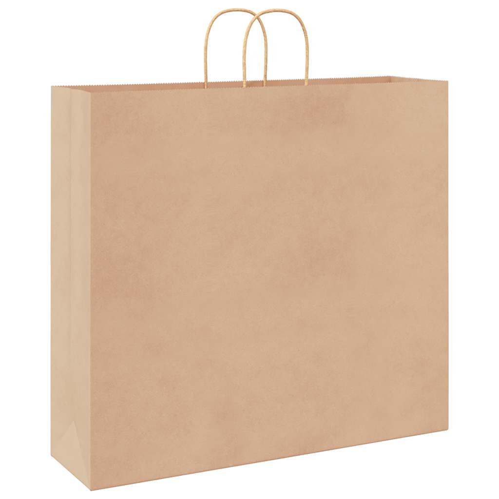 vidaXL Torby papierowe 250 szt. z uchwytami Brązowe 54x15x49 cm