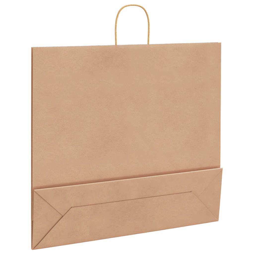 vidaXL Torby papierowe 250 szt. z uchwytami Brązowe 54x15x49 cm