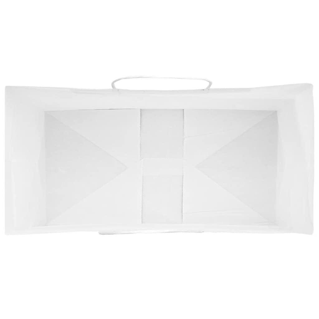 vidaXL Torby papierowe 50 szt. z uchwytami białe 21x11x28 cm