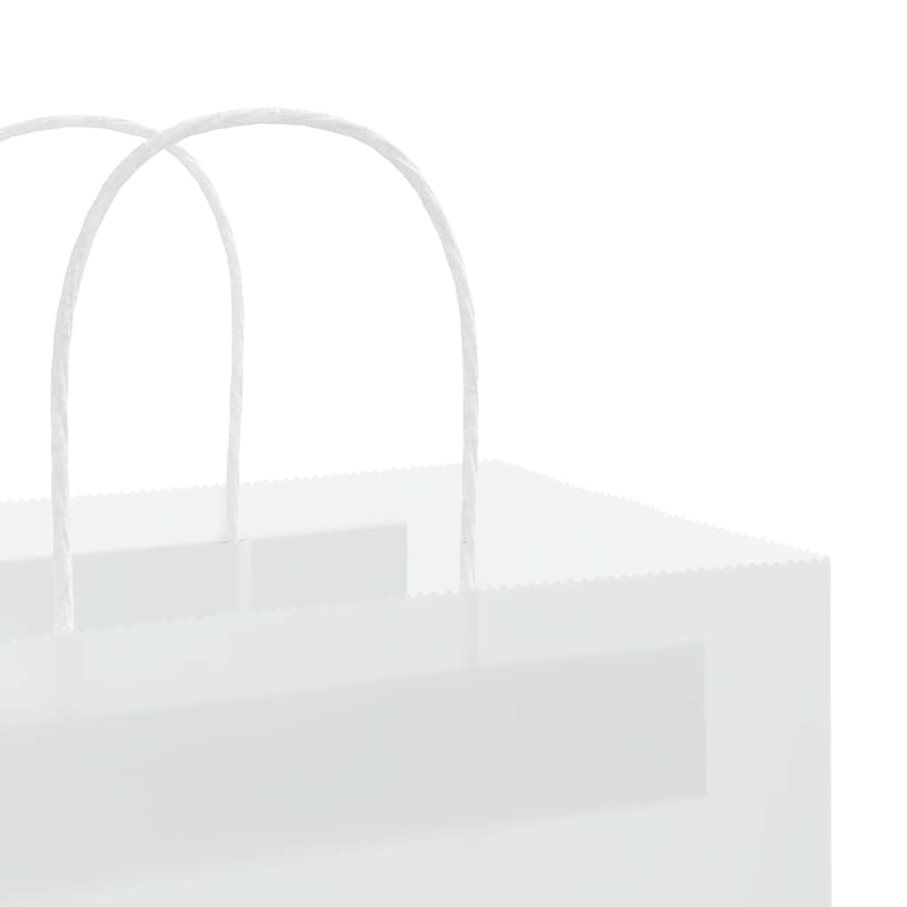 vidaXL Torby papierowe 50 szt. z uchwytami białe 21x11x28 cm
