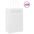vidaXL Torby papierowe 50 szt. z uchwytami białe 21x11x31 cm