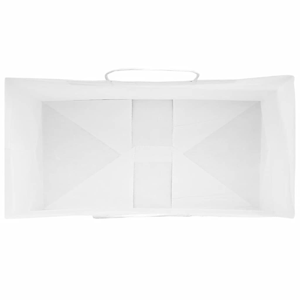 vidaXL Torby papierowe 50 szt. z uchwytami białe 21x11x31 cm