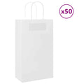 vidaXL Torby papierowe 50 szt. z uchwytami białe 21x11x36 cm