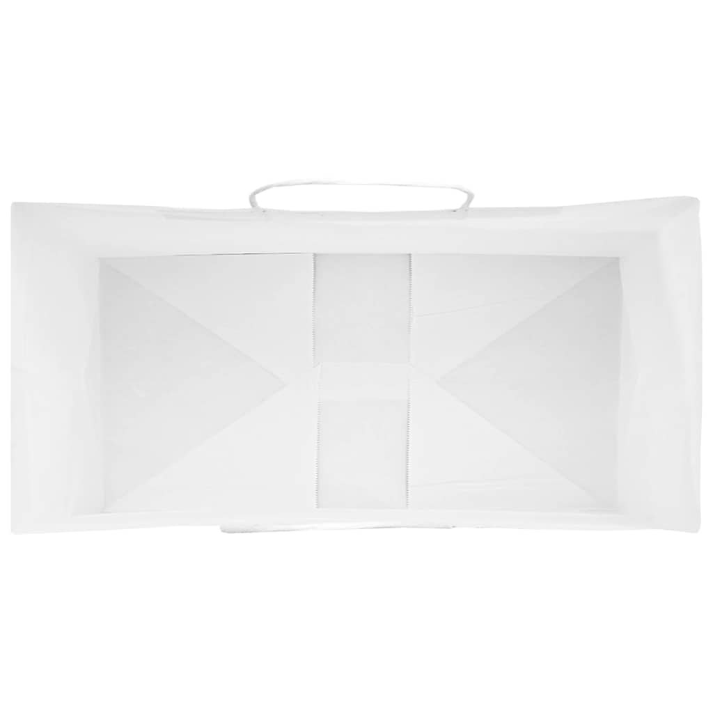 vidaXL Torby papierowe 50 szt. z uchwytami białe 21x11x36 cm