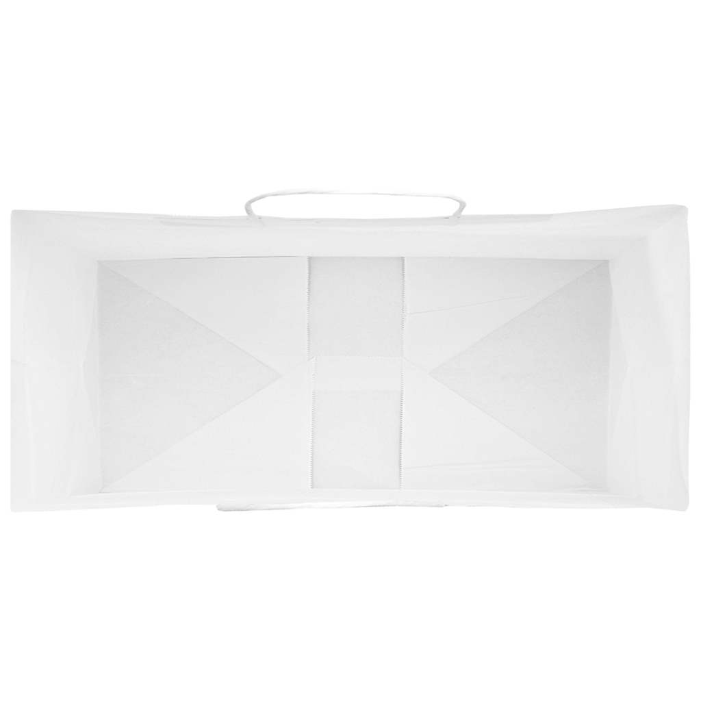 vidaXL Torby papierowe 50 szt. z uchwytami białe 26x12x35 cm