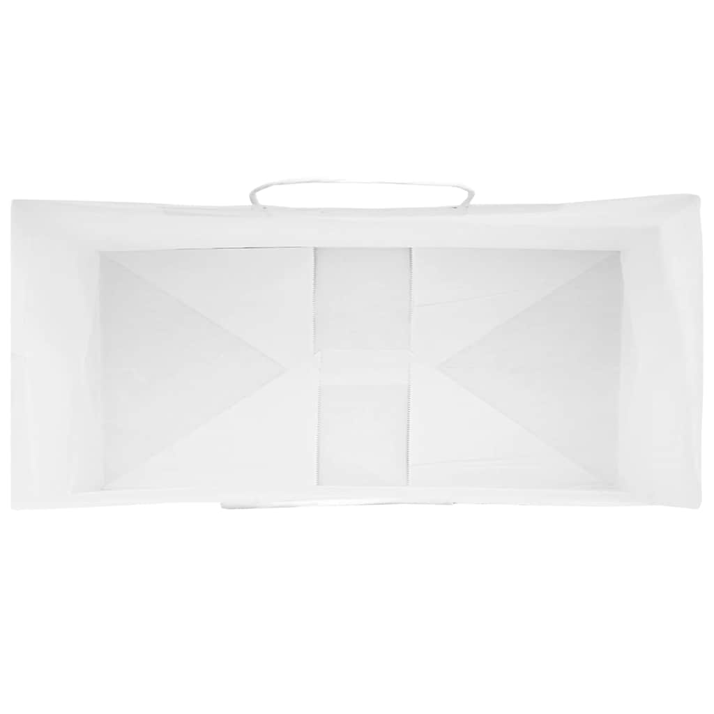 vidaXL Torby papierowe 250 szt. z uchwytami białe 18x8x22 cm