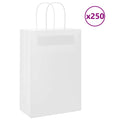 vidaXL Torby papierowe 250 szt. z uchwytami białe 21x11x31 cm