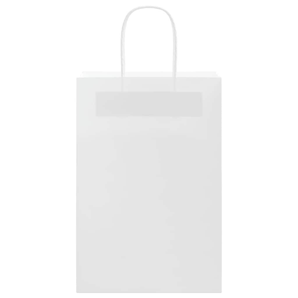 vidaXL Torby papierowe 250 szt. z uchwytami białe 21x11x31 cm