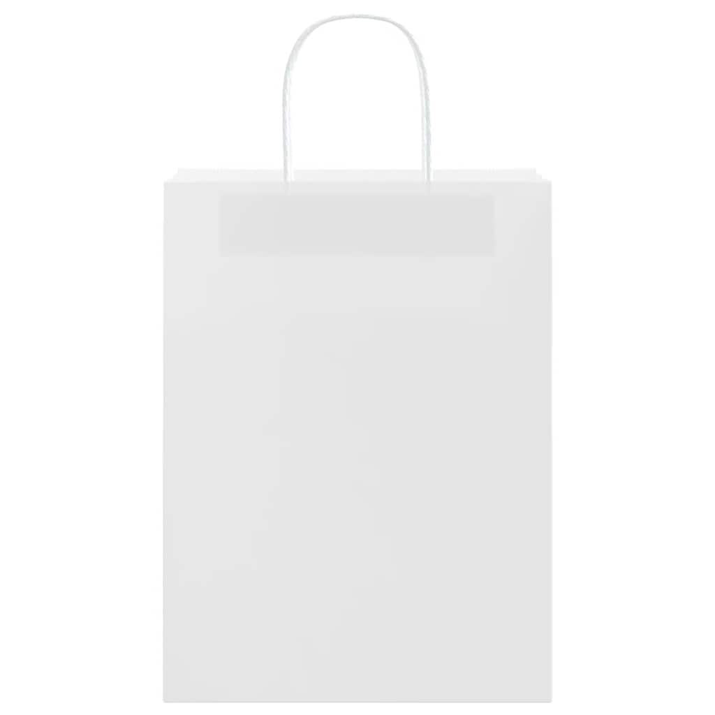 vidaXL Torby papierowe 250 szt. z uchwytami białe 26x12x35 cm