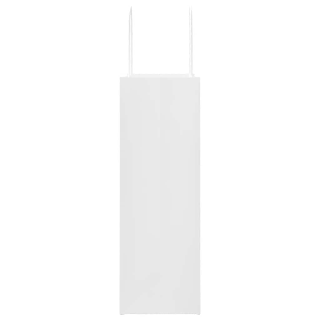 vidaXL Torby papierowe 250 szt. z uchwytami białe 26x12x35 cm