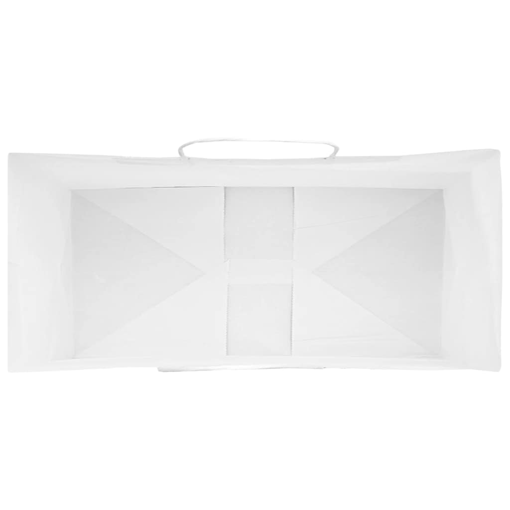 vidaXL Torby papierowe 250 szt. z uchwytami białe 26x12x35 cm
