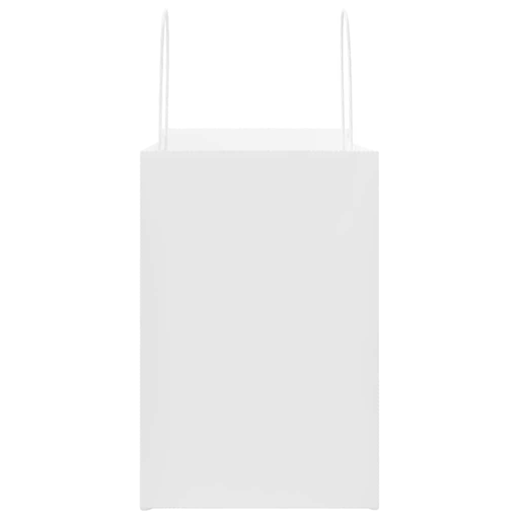 vidaXL Torby papierowe 250 szt. z uchwytami białe 26x17x25 cm