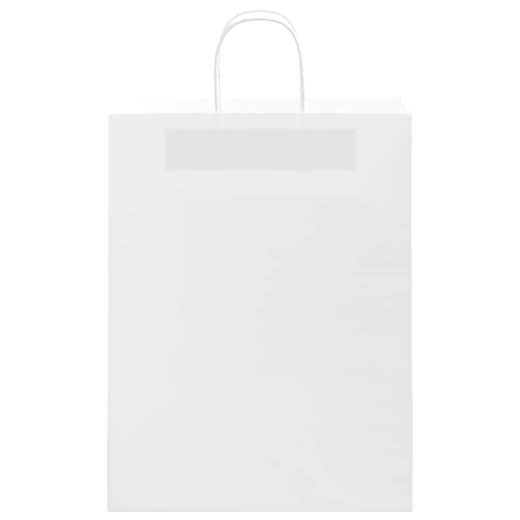 vidaXL Torby papierowe 250 szt. z uchwytami białe 32x12x42 cm