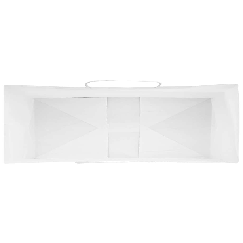 vidaXL Torby papierowe 250 szt. z uchwytami białe 32x12x42 cm