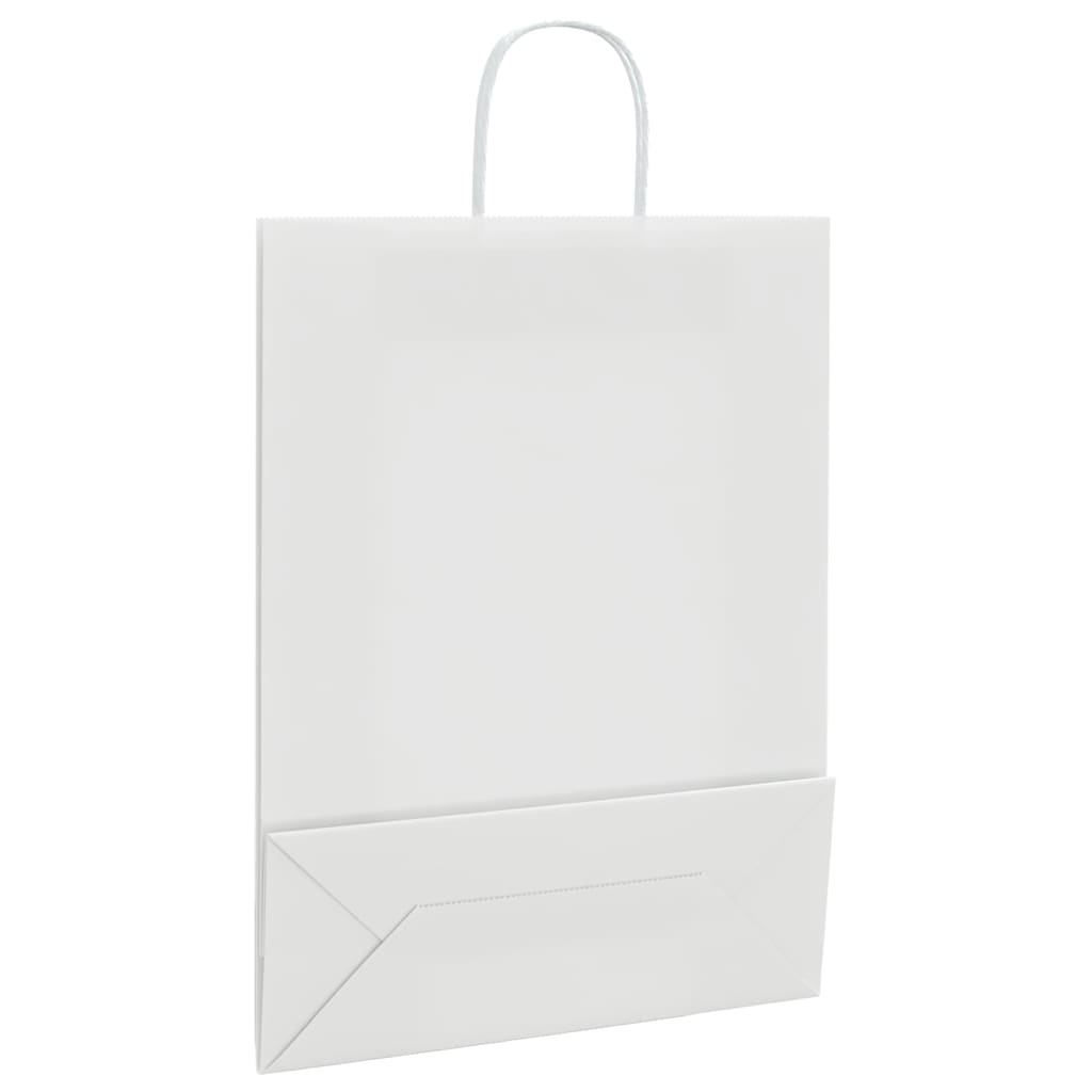 vidaXL Torby papierowe 250 szt. z uchwytami białe 32x12x42 cm