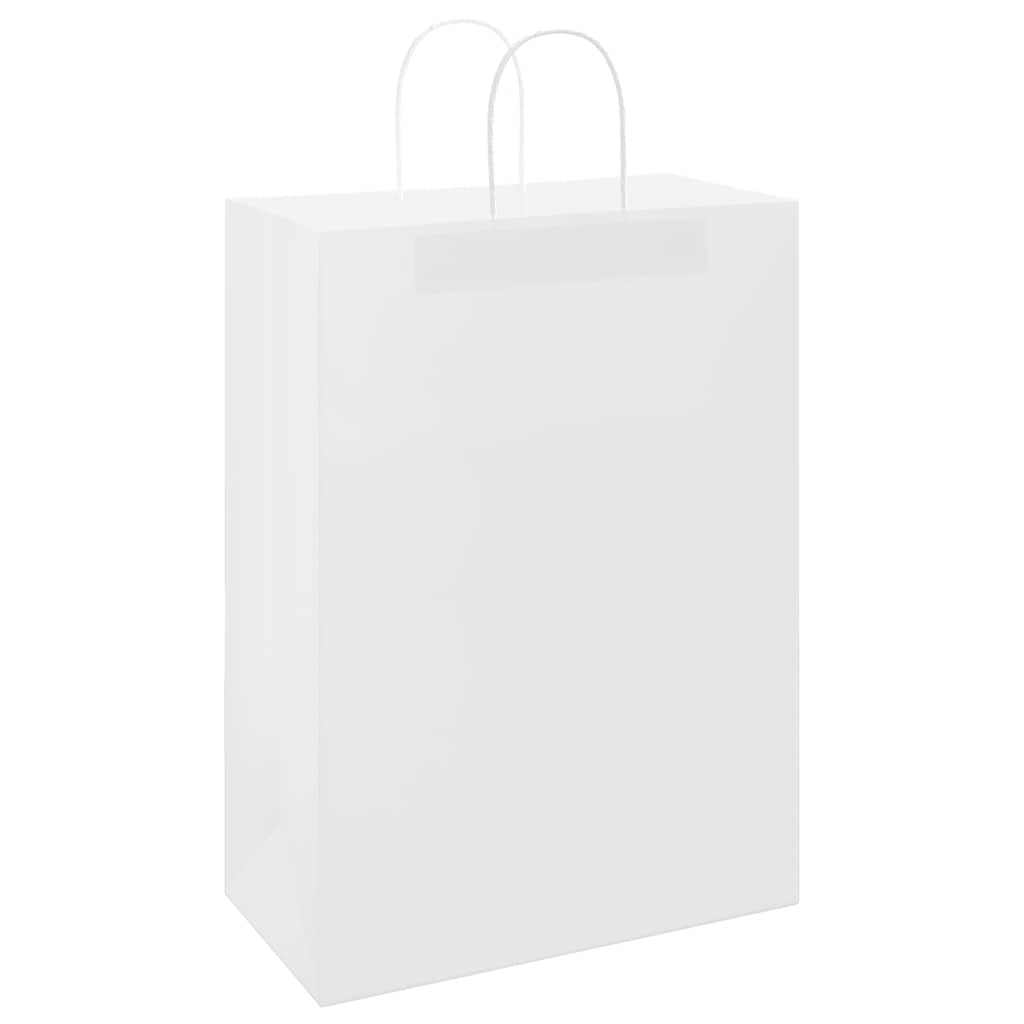 vidaXL Torby papierowe 250 szt. z uchwytami białe 32x17x44 cm
