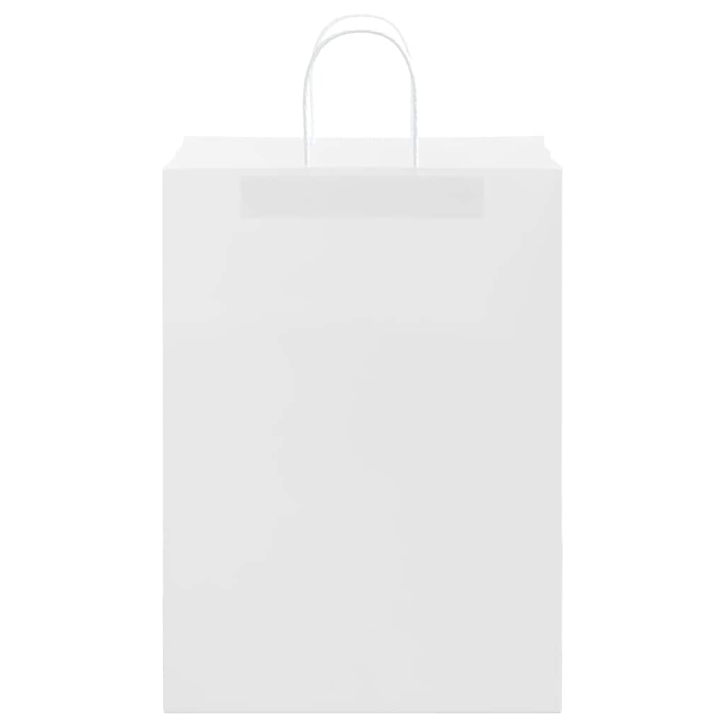 vidaXL Torby papierowe 250 szt. z uchwytami białe 32x17x44 cm