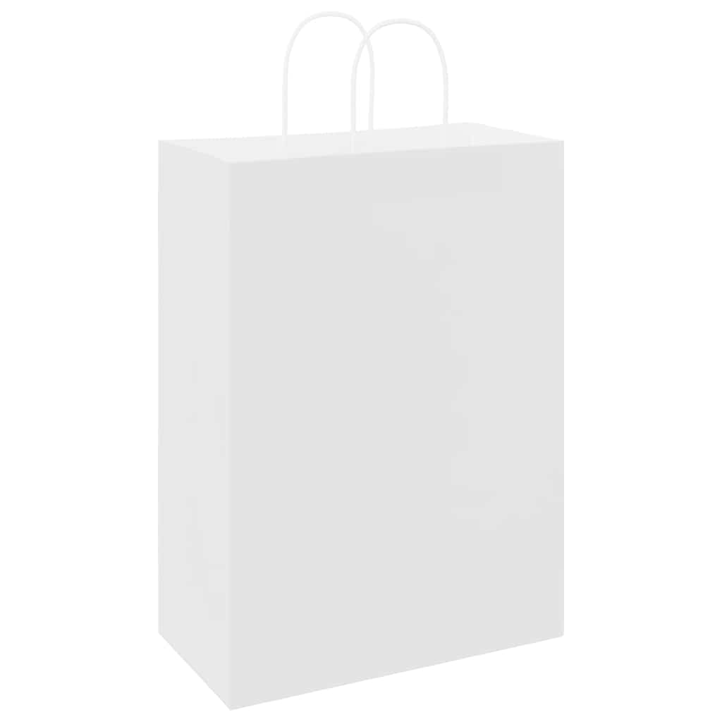 vidaXL Torby papierowe 250 szt. z uchwytami białe 32x17x44 cm