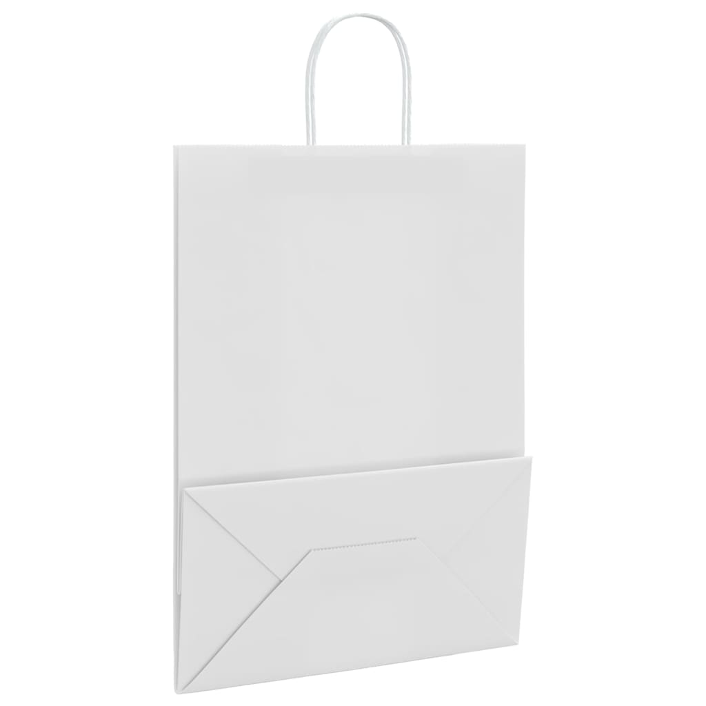 vidaXL Torby papierowe 250 szt. z uchwytami białe 32x17x44 cm