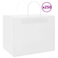 vidaXL Torby papierowe 250 szt. z uchwytami białe 32x22x24 cm