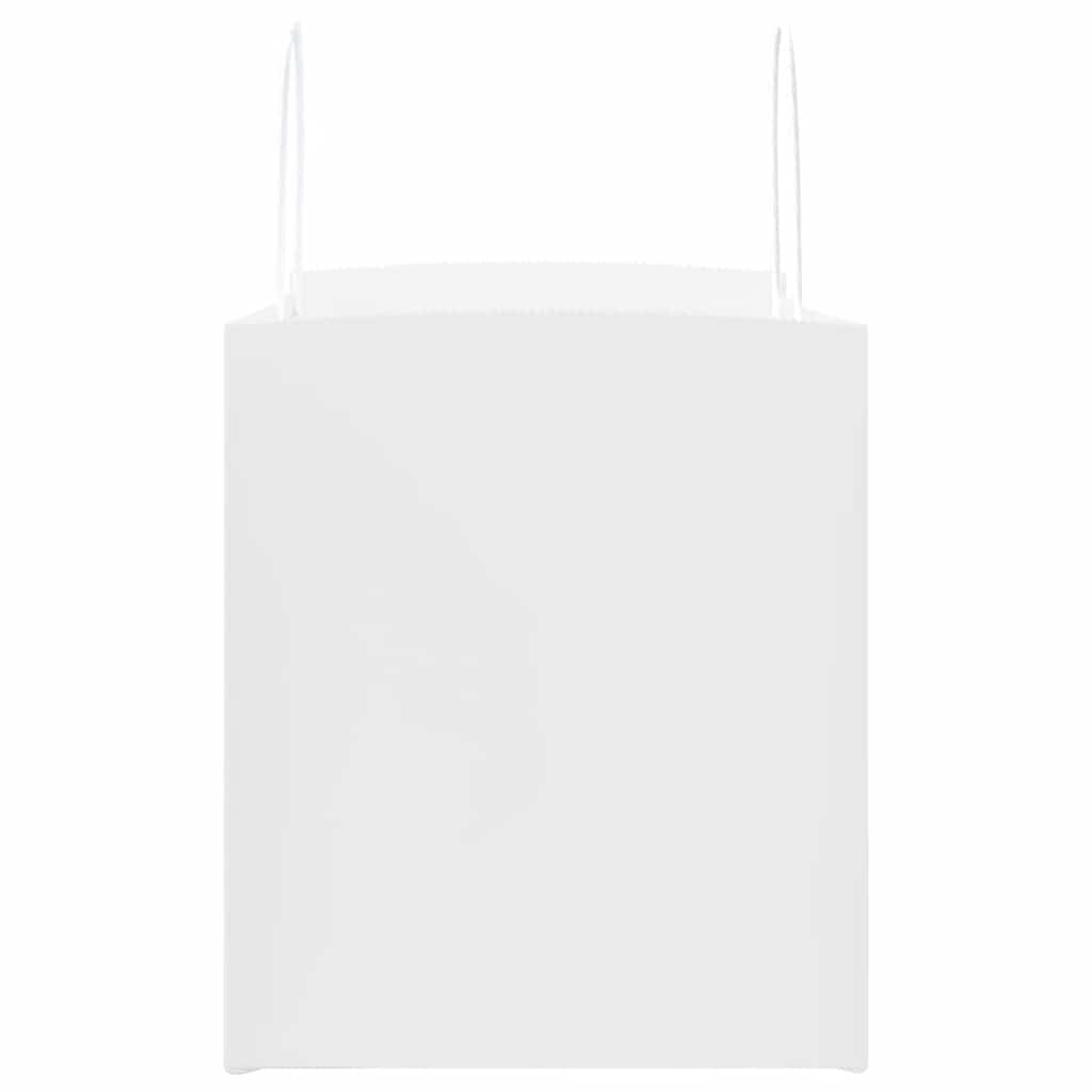 vidaXL Torby papierowe 250 szt. z uchwytami białe 32x22x24 cm