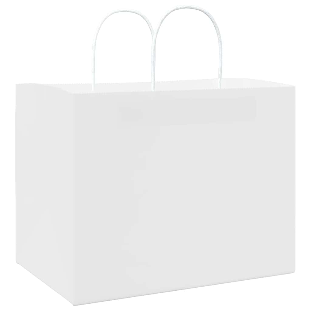 vidaXL Torby papierowe 250 szt. z uchwytami białe 32x22x24 cm