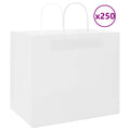 vidaXL Torby papierowe 250 szt. z uchwytami białe 32x22x28 cm