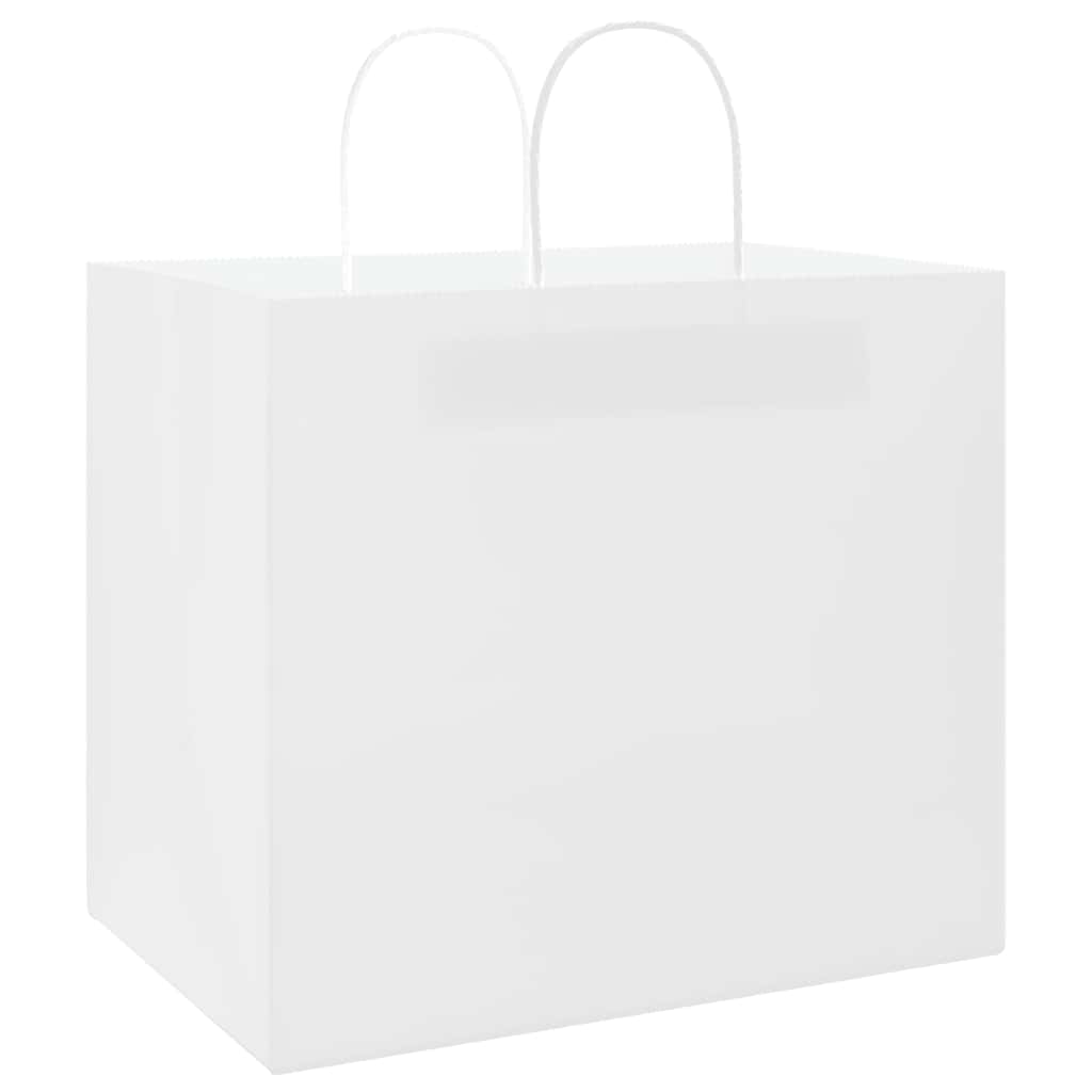 vidaXL Torby papierowe 250 szt. z uchwytami białe 32x22x28 cm