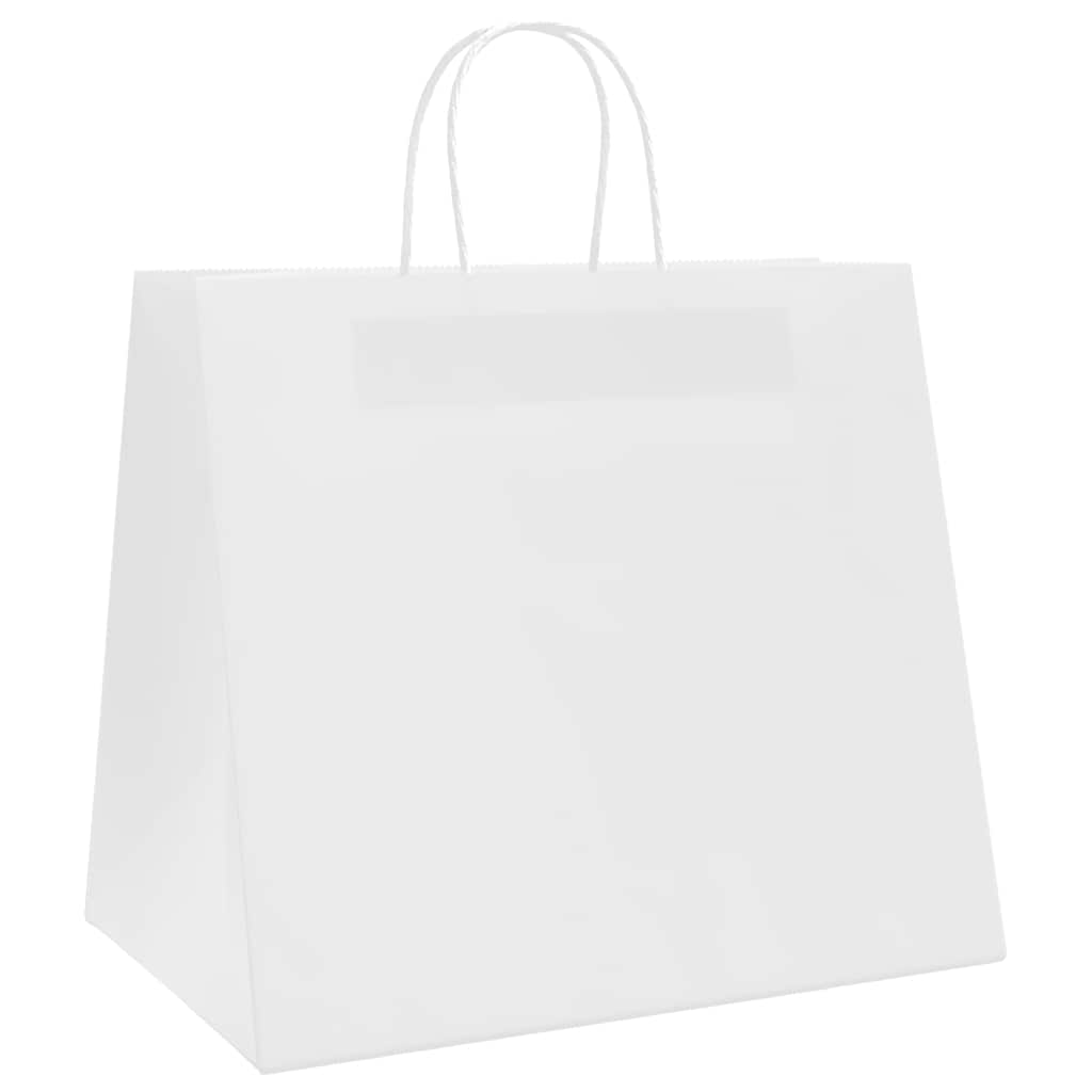 vidaXL Torby papierowe 250 szt. z uchwytami białe 32x22x28 cm