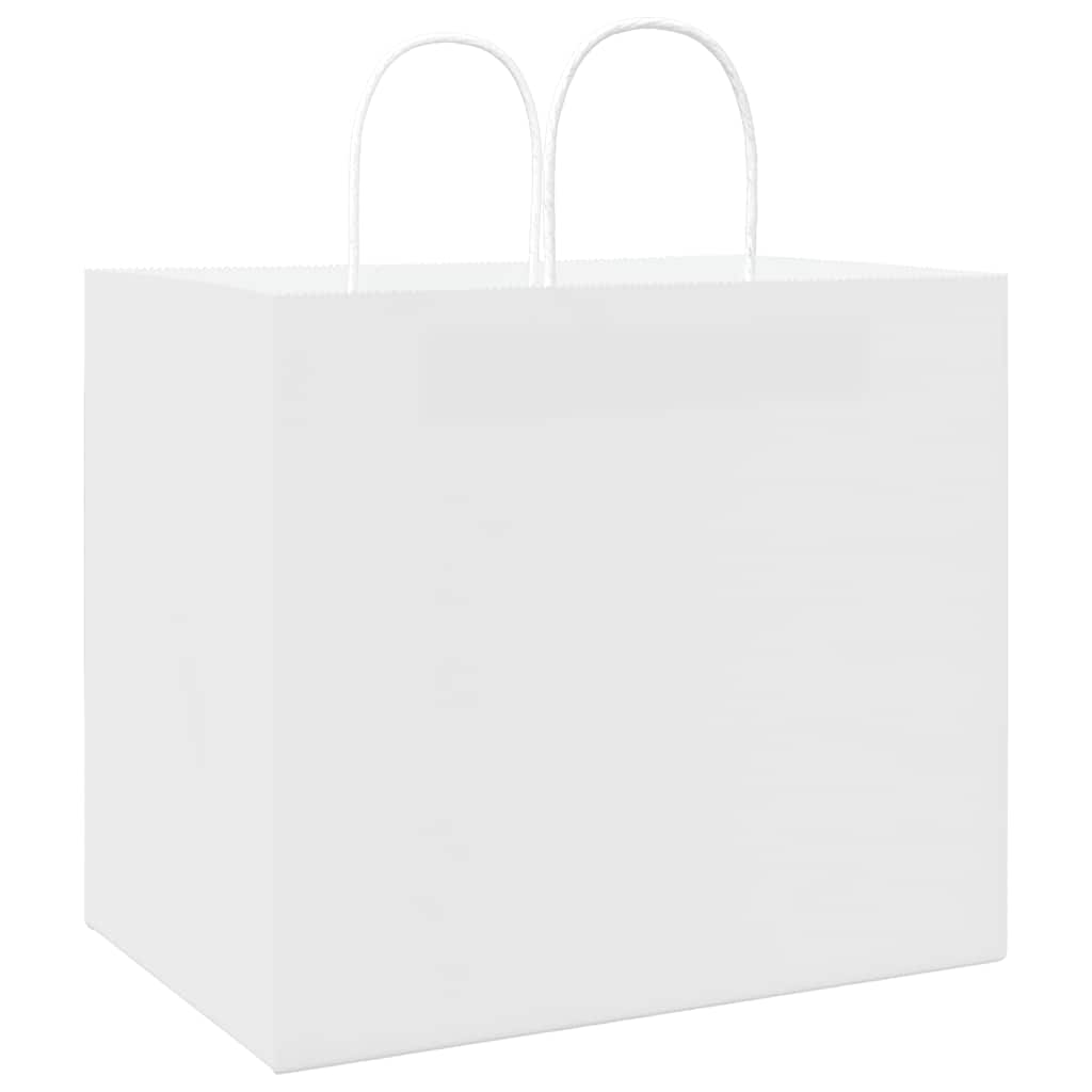 vidaXL Torby papierowe 250 szt. z uchwytami białe 32x22x28 cm