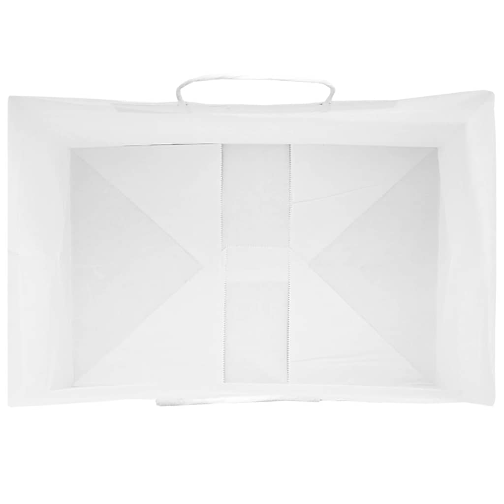 vidaXL Torby papierowe 250 szt. z uchwytami białe 32x22x28 cm