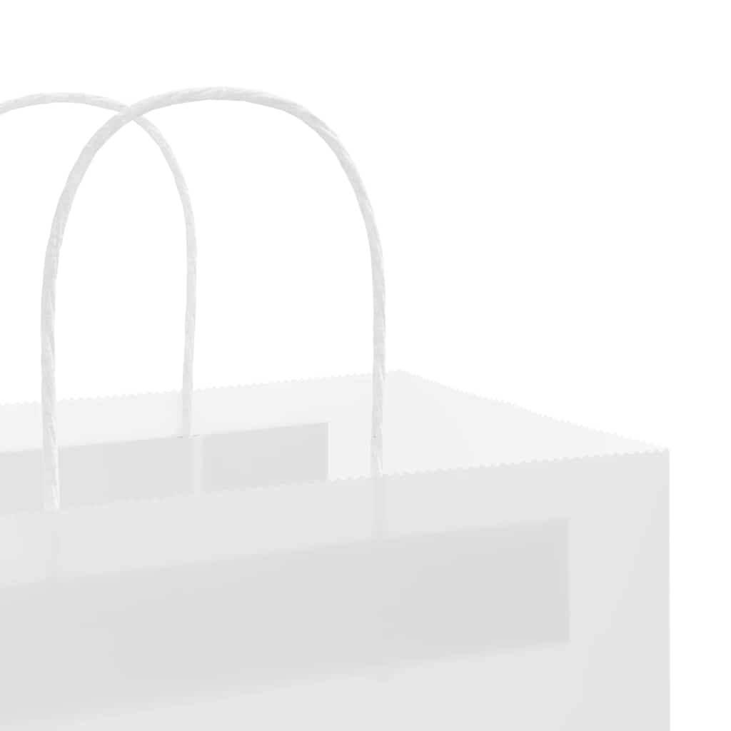 vidaXL Torby papierowe 250 szt. z uchwytami białe 32x22x28 cm