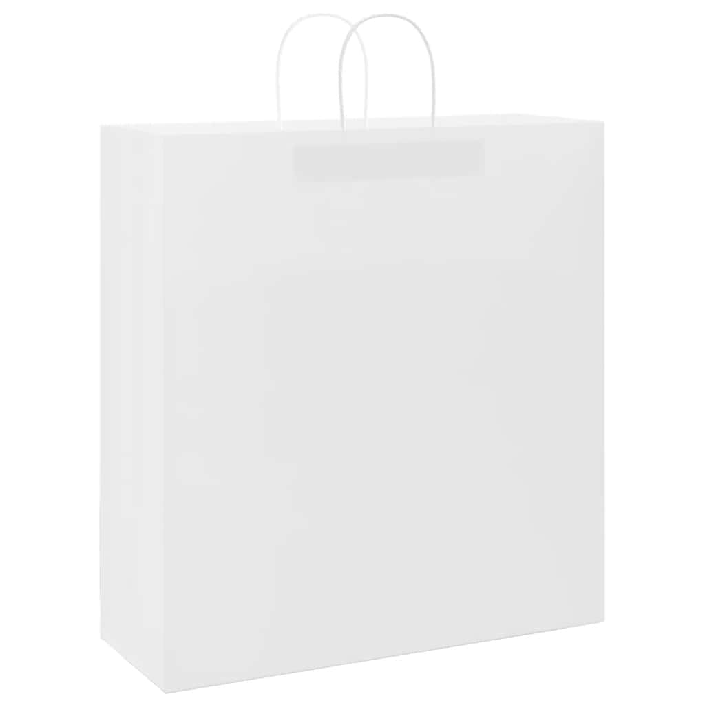 vidaXL Torby papierowe 250 szt. z uchwytami białe 45x17x48 cm