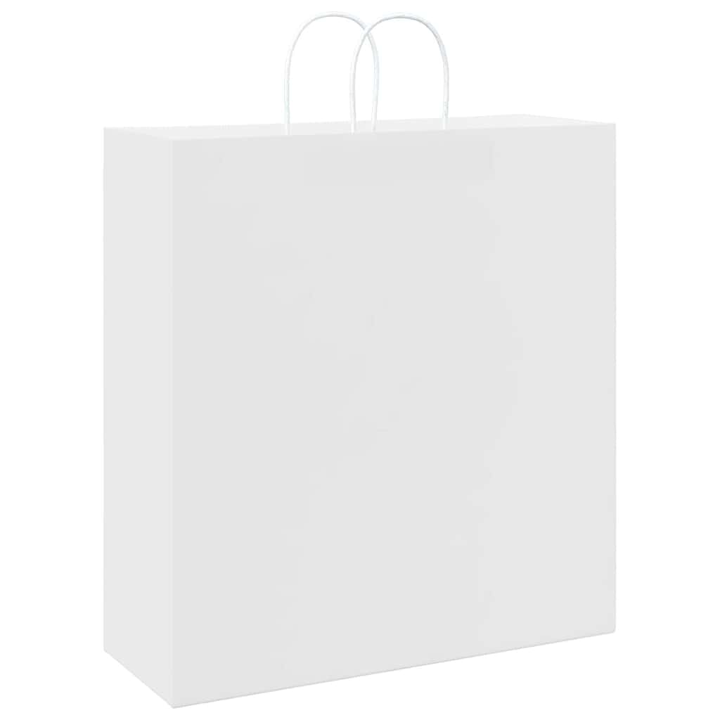 vidaXL Torby papierowe 250 szt. z uchwytami białe 45x17x48 cm