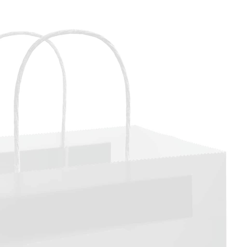 vidaXL Torby papierowe 250 szt. z uchwytami białe 45x17x48 cm