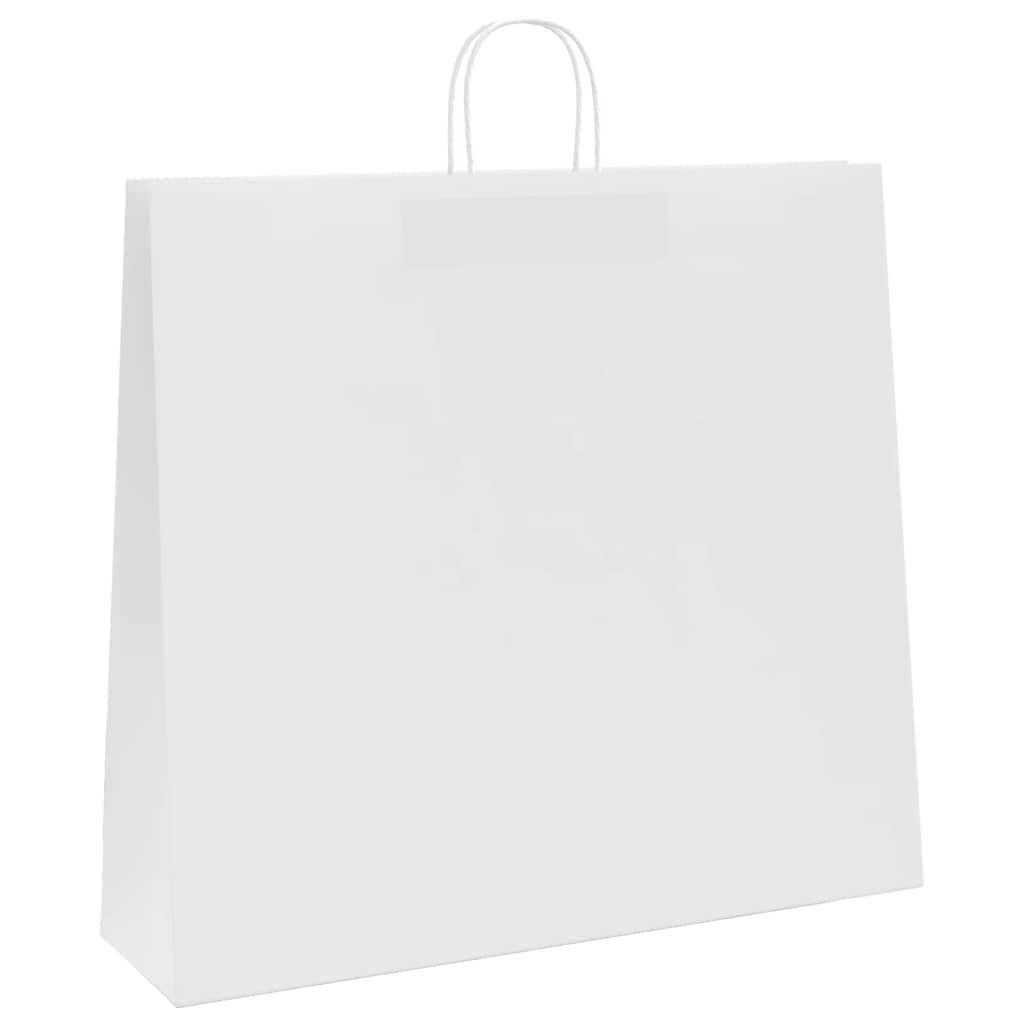 vidaXL Torby papierowe 250 szt. z uchwytami białe 54x15x49 cm
