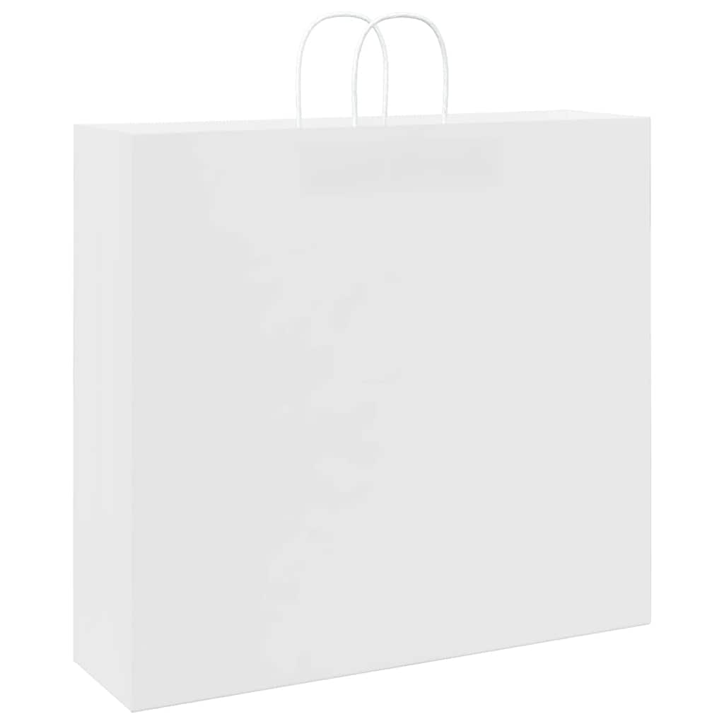 vidaXL Torby papierowe 250 szt. z uchwytami białe 54x15x49 cm