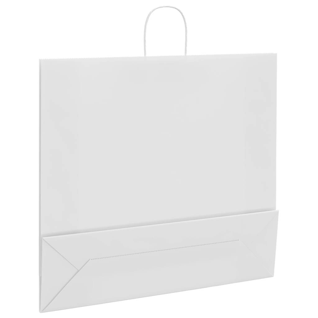 vidaXL Torby papierowe 250 szt. z uchwytami białe 54x15x49 cm