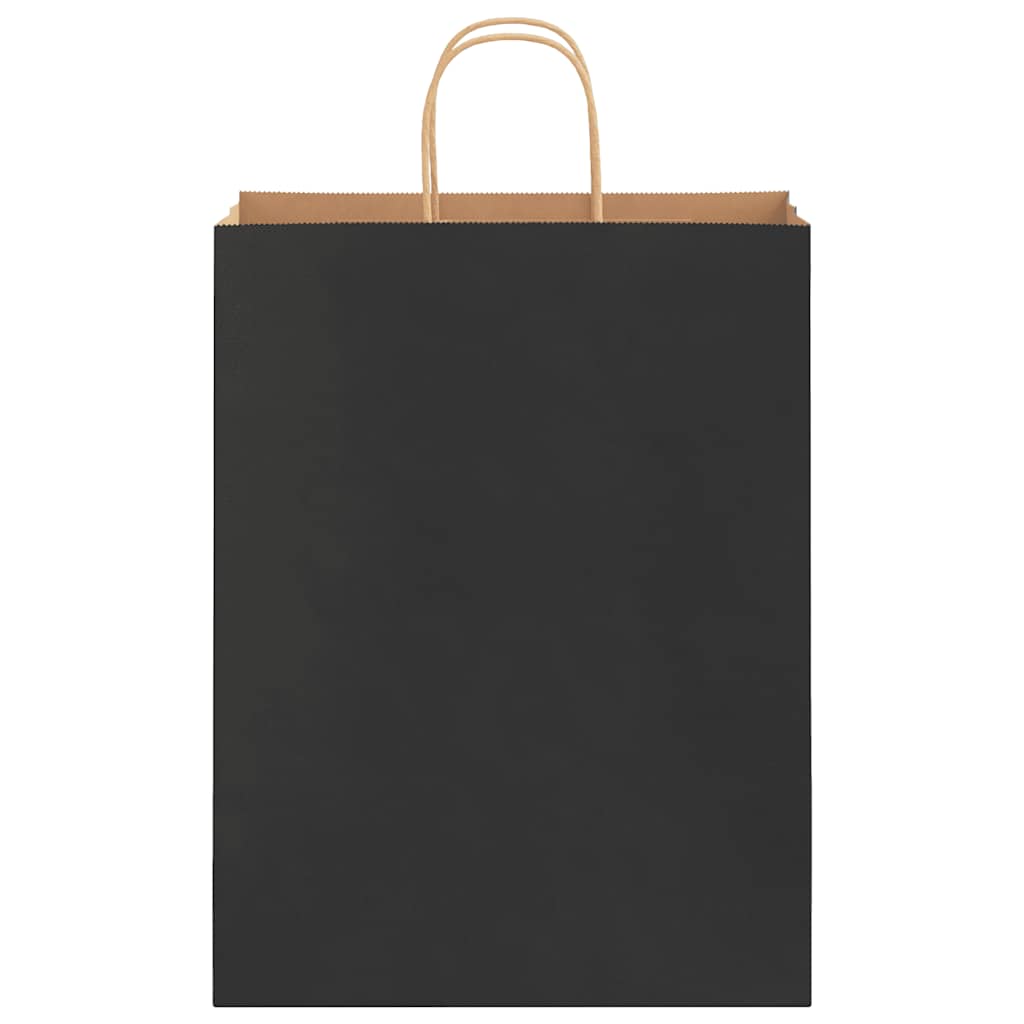 vidaXL Torby papierowe 250 szt. z uchwytami Czarne 32x12x42 cm