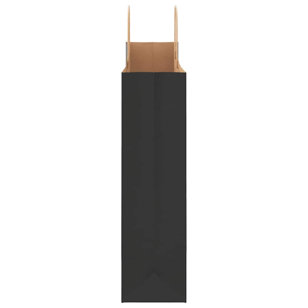vidaXL Torby papierowe 250 szt. z uchwytami Czarne 32x12x42 cm