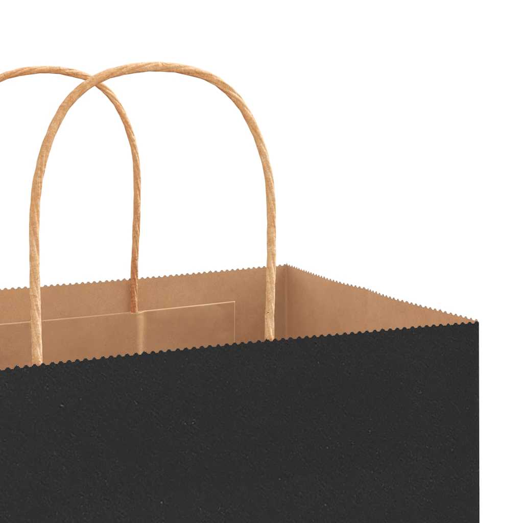 vidaXL Torby papierowe 250 szt. z uchwytami Czarne 32x12x42 cm