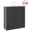 vidaXL Torby papierowe 250 szt. z uchwytami Czarne 45x17x48 cm