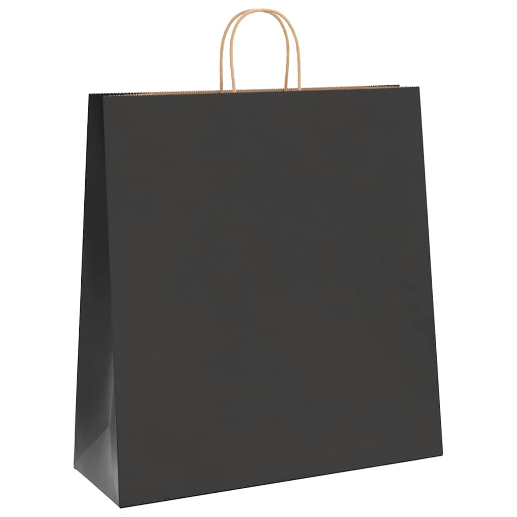 vidaXL Torby papierowe 250 szt. z uchwytami Czarne 45x17x48 cm