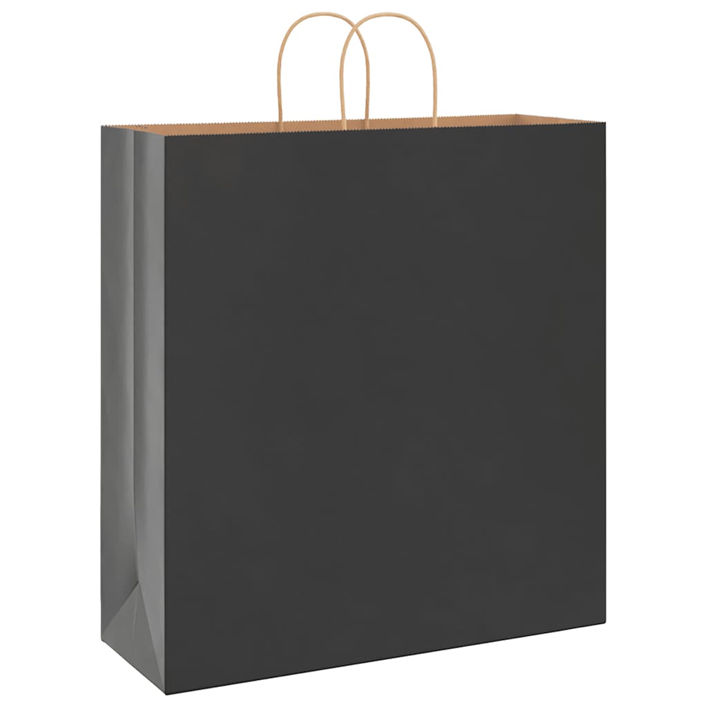 vidaXL Torby papierowe 250 szt. z uchwytami Czarne 45x17x48 cm