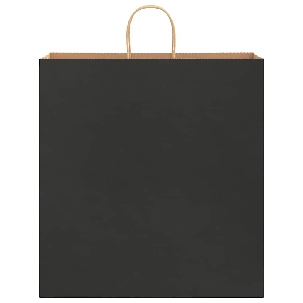 vidaXL Torby papierowe 250 szt. z uchwytami Czarne 45x17x48 cm