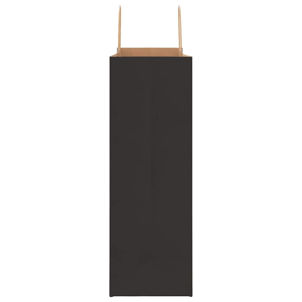 vidaXL Torby papierowe 250 szt. z uchwytami Czarne 45x17x48 cm
