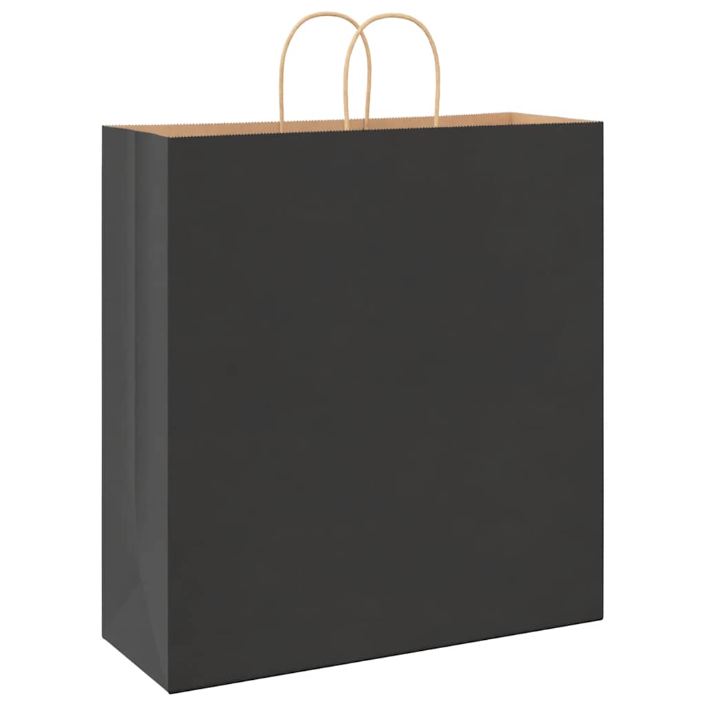 vidaXL Torby papierowe 250 szt. z uchwytami Czarne 45x17x48 cm
